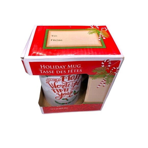 Holiday Coffee Mug It's The Most Wonderful Time Of The Year NEW In Box NIB - Picture 11 of 12